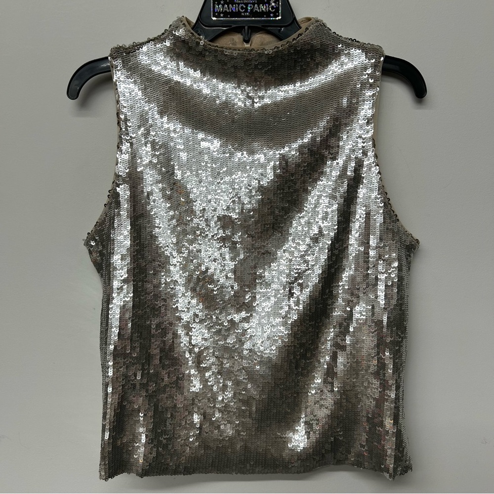 00s Zara silver sequined top πΈ - Picture 1 of 3